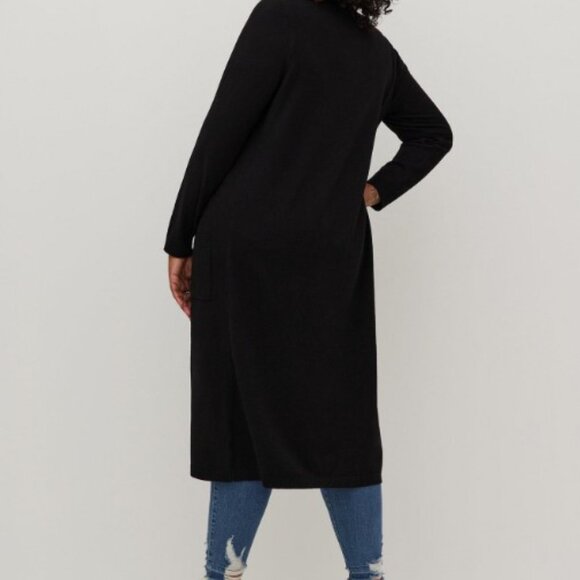 Torrid size 4 Super Soft Plush Duster Open Front-= Black - Picture 4 of 8